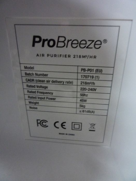 oczyszczacz powietrza ProBreeze z filtrem True HEPA