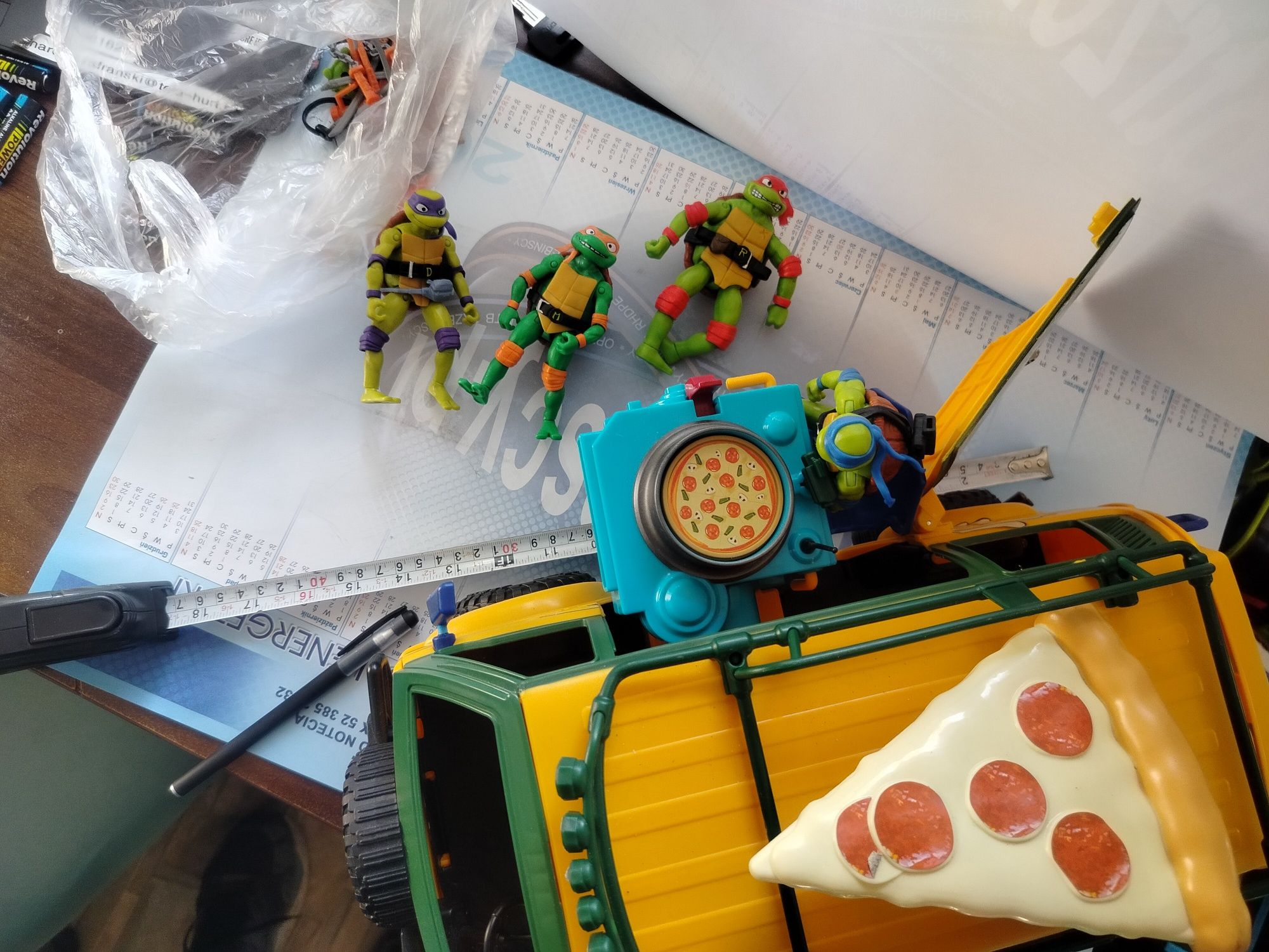 Wojownicze Żółwie ninja Van, bus, auto pizzafire