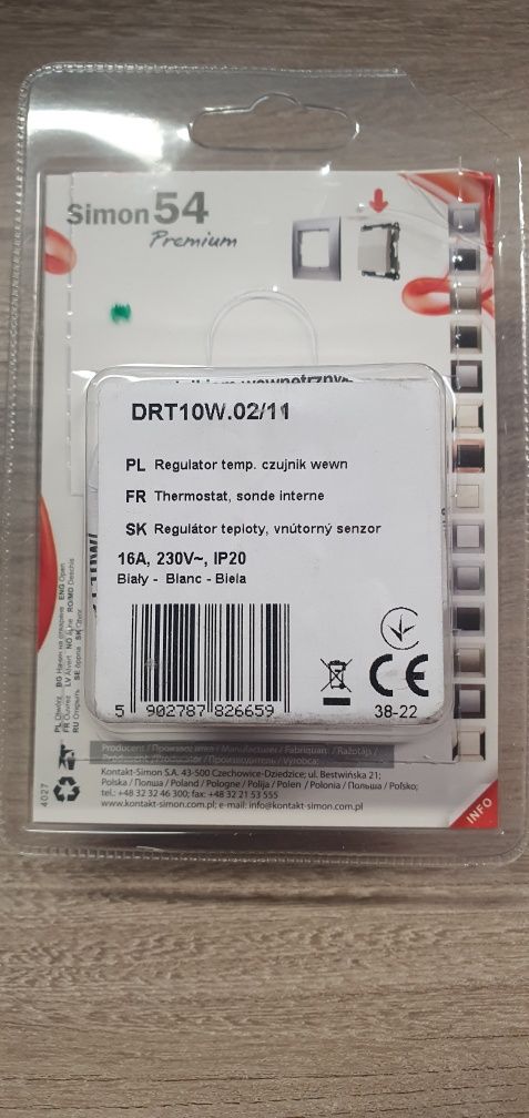Regulator Temperatury Simon54 DRT10W.02/11