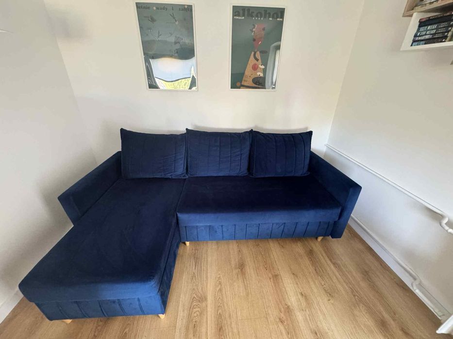 Narożnik granatowy welurowy