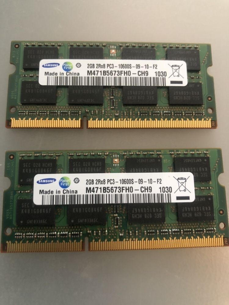 Memórias Samsung 2GB 2Rx8 PC3 1600