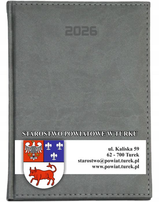 kalendarz a4 2026 dzienny terminarz z nadrukiem uv starostwo powiatowe