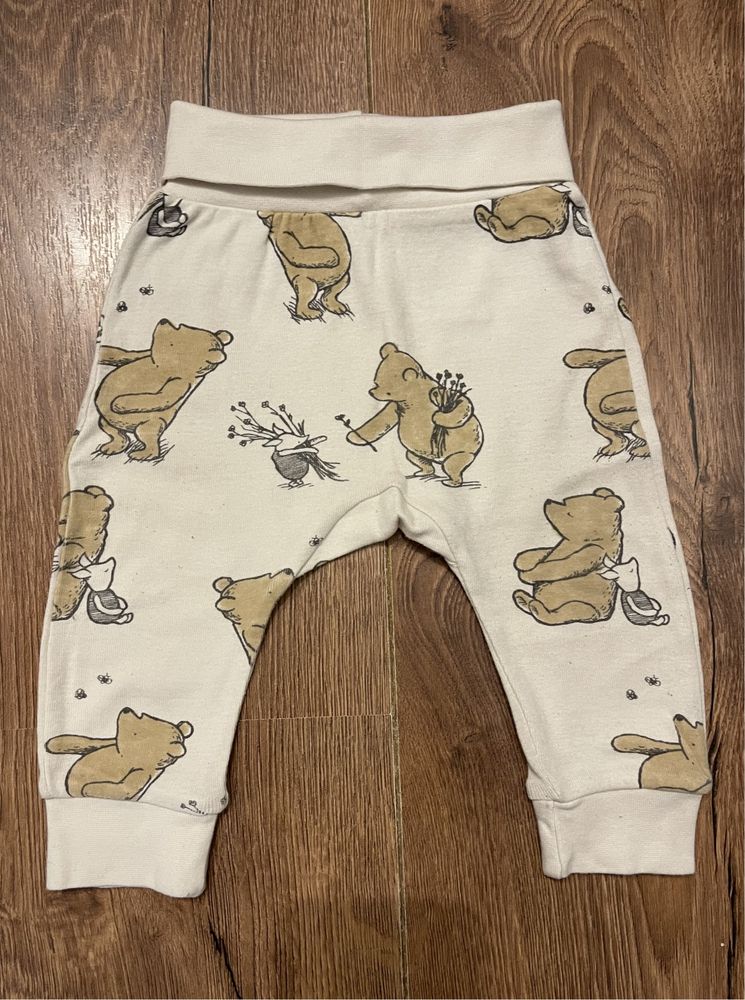 Body niemowlęce, spodnie legginsy półśpiochy i czapka H&M r. 68