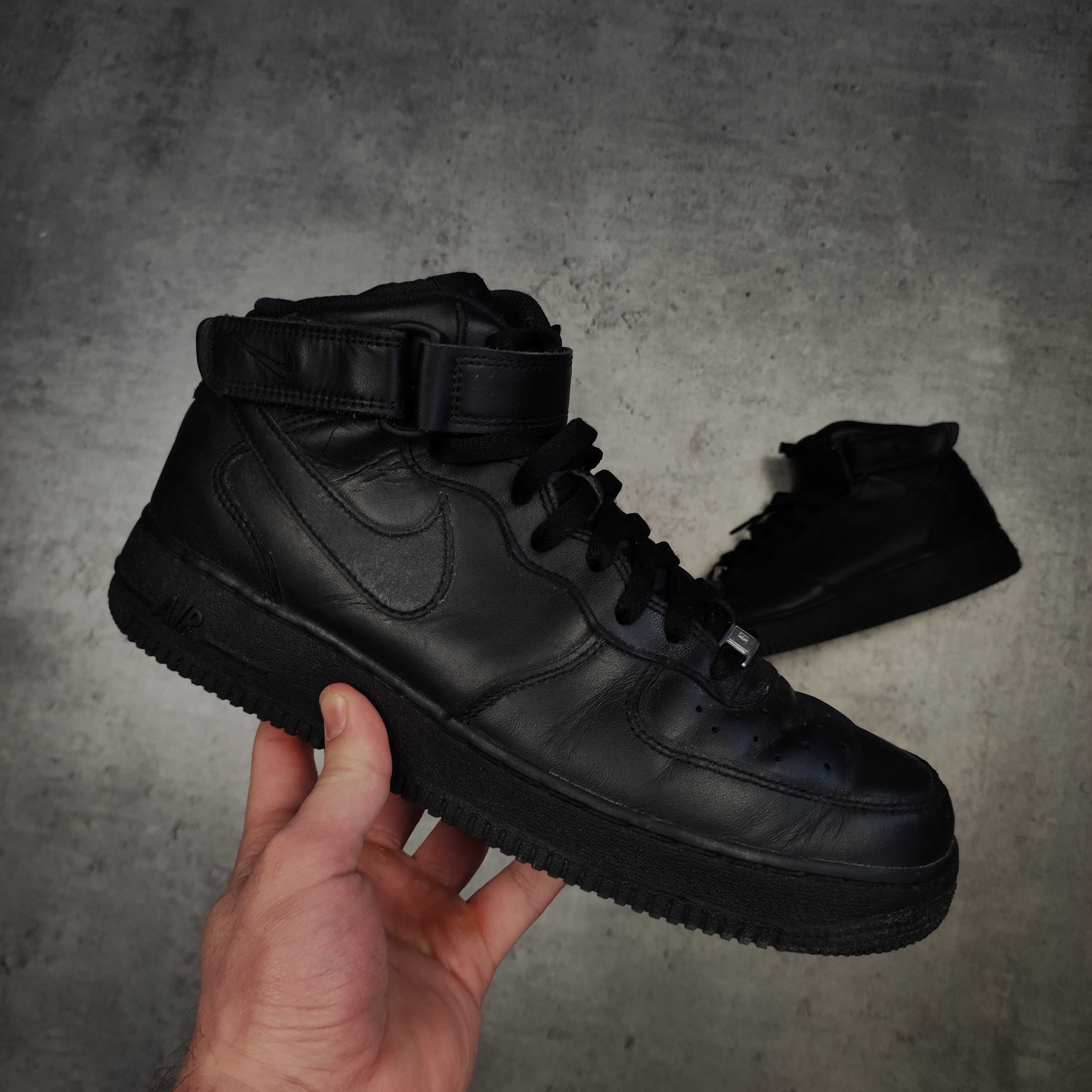 MĘSKIE Buty Wysokie Nike Air Force 1 High Skórzane Logo Sneakersy