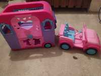 Kamper plus auto barbie różowe kemping jak nowe samochód lalek