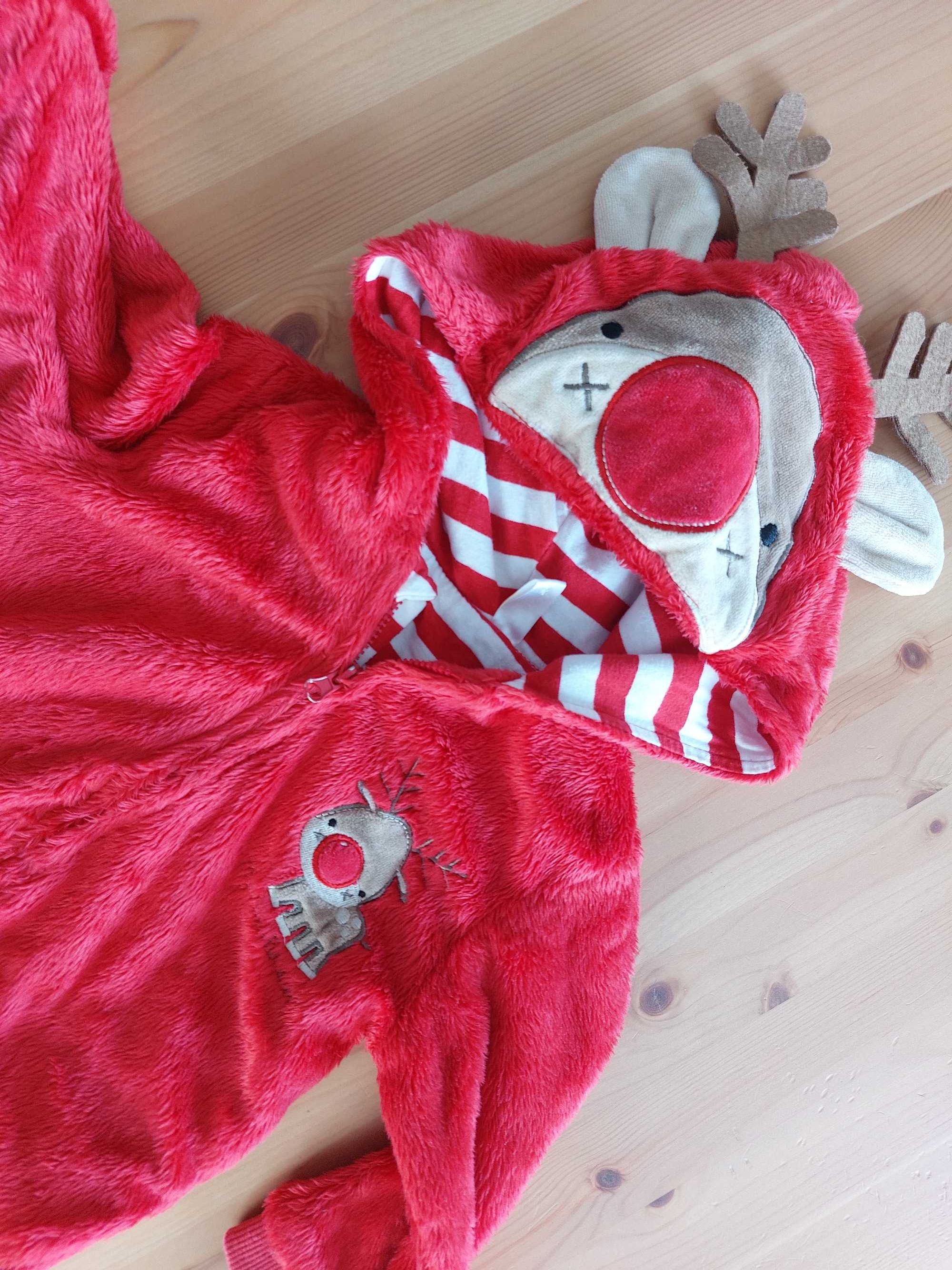 Smyk cool club Bluza na zamek świąteczna renifer 74