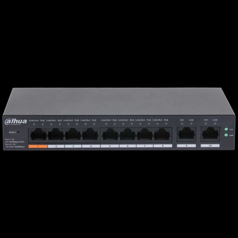Комутатор PoE 8 портів керований Dahua DH-CS4010-8ET-60