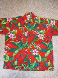 Рубашка гавайская оверсайз большая 134см объем длина 78см