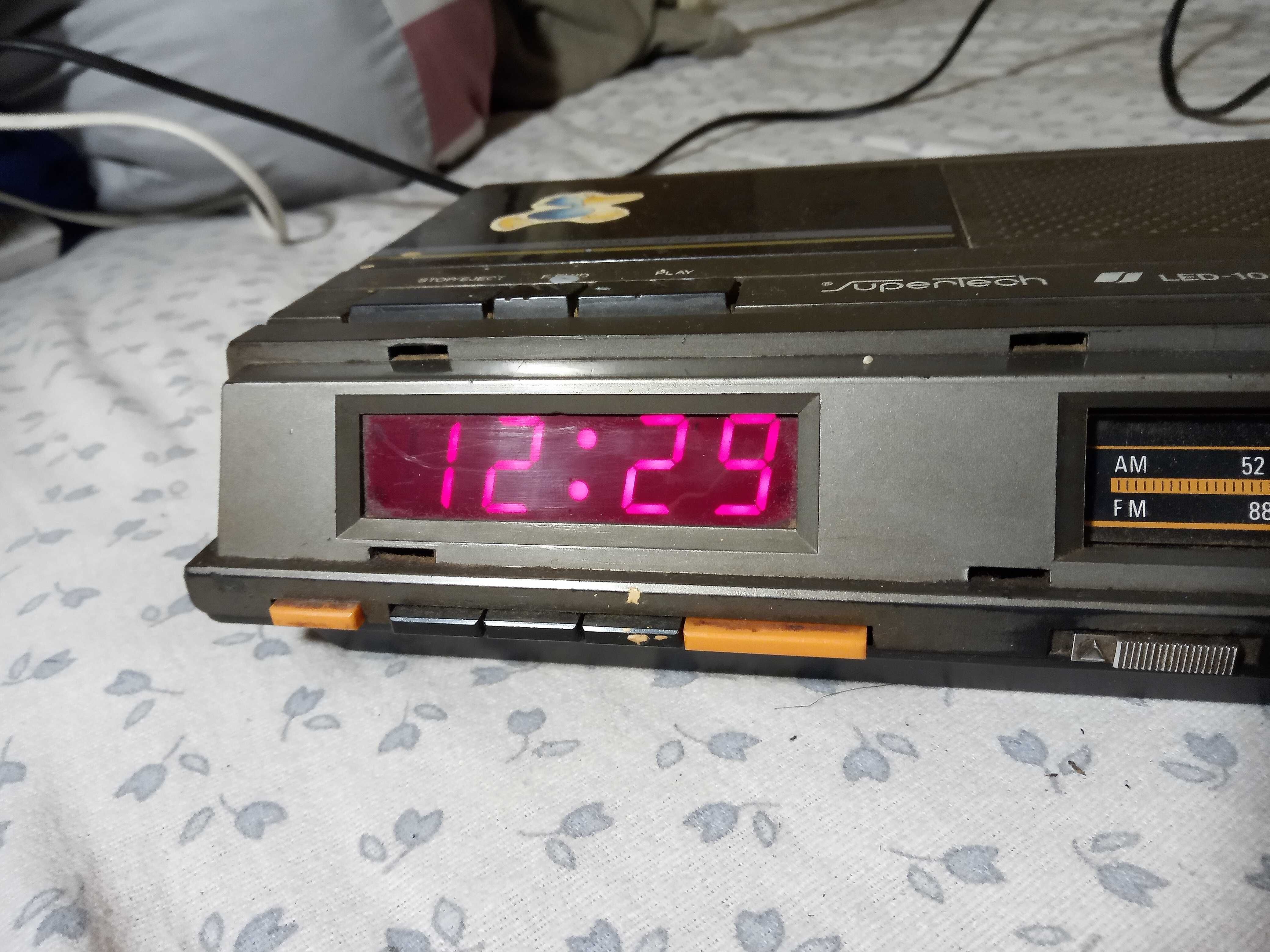 supertech led-1001 radio clock casete player