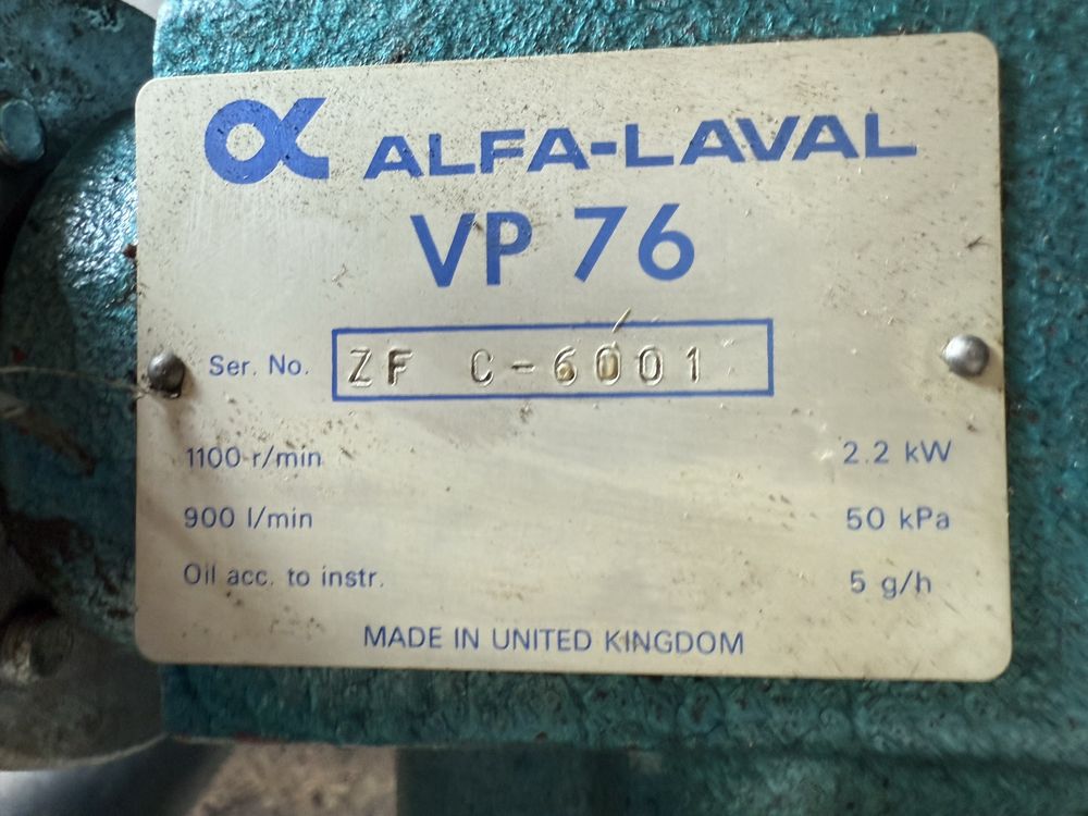 Pompa próżniowa Alfa Laval VP76