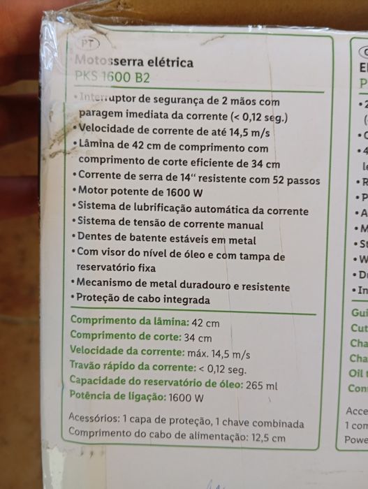 Motosserra elétrica Parkside