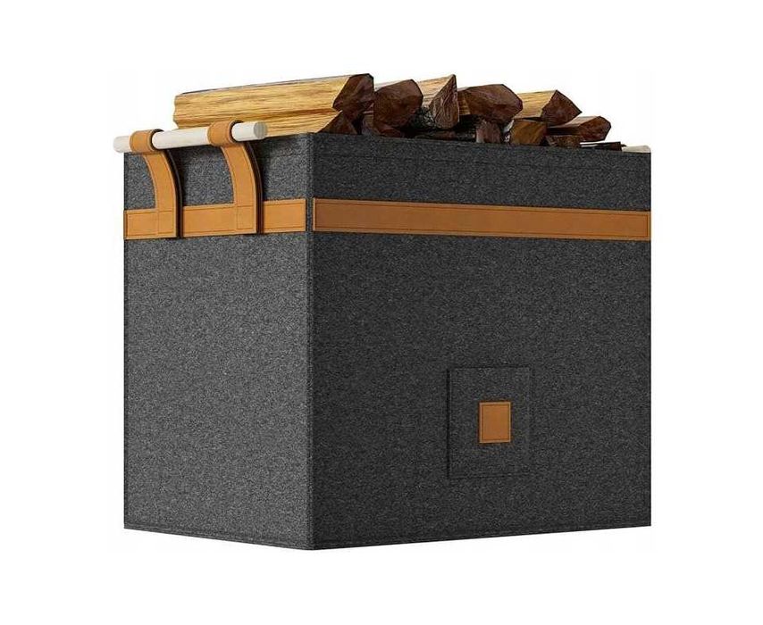 Kosz filcowy na drewno pudełko do przechowywania składane 44x39x31cm