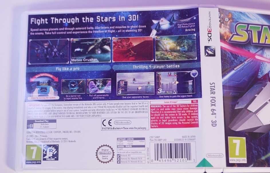 Gra Star Fox 64 3D, Nintendo 3ds, UNIKAT, bdb, PREMIEROWA, starfox