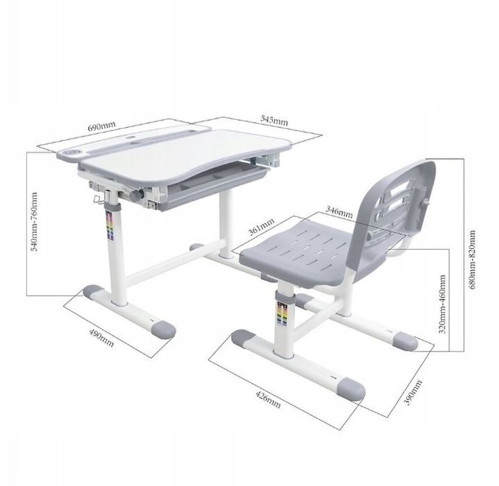 Biurko z krzesłem i lampką Fundisk Sorisso