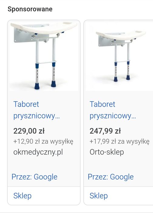 Siedzisko prysznicowe składane dla seniora / taboret prysznicowy