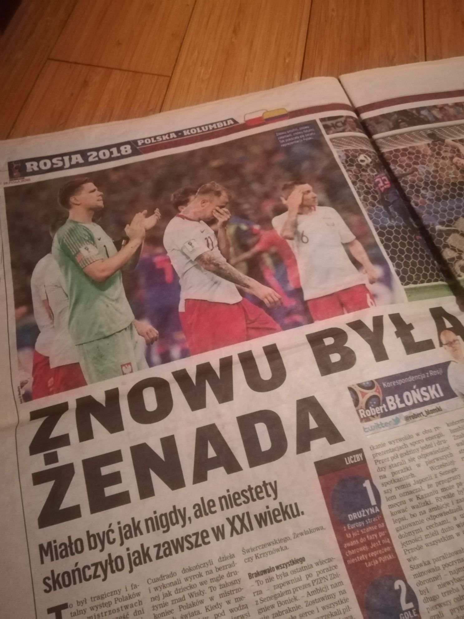 Przegląd Sportowy 25.06.2018 po odpadnięciu Polski z Mistrzostw Świata