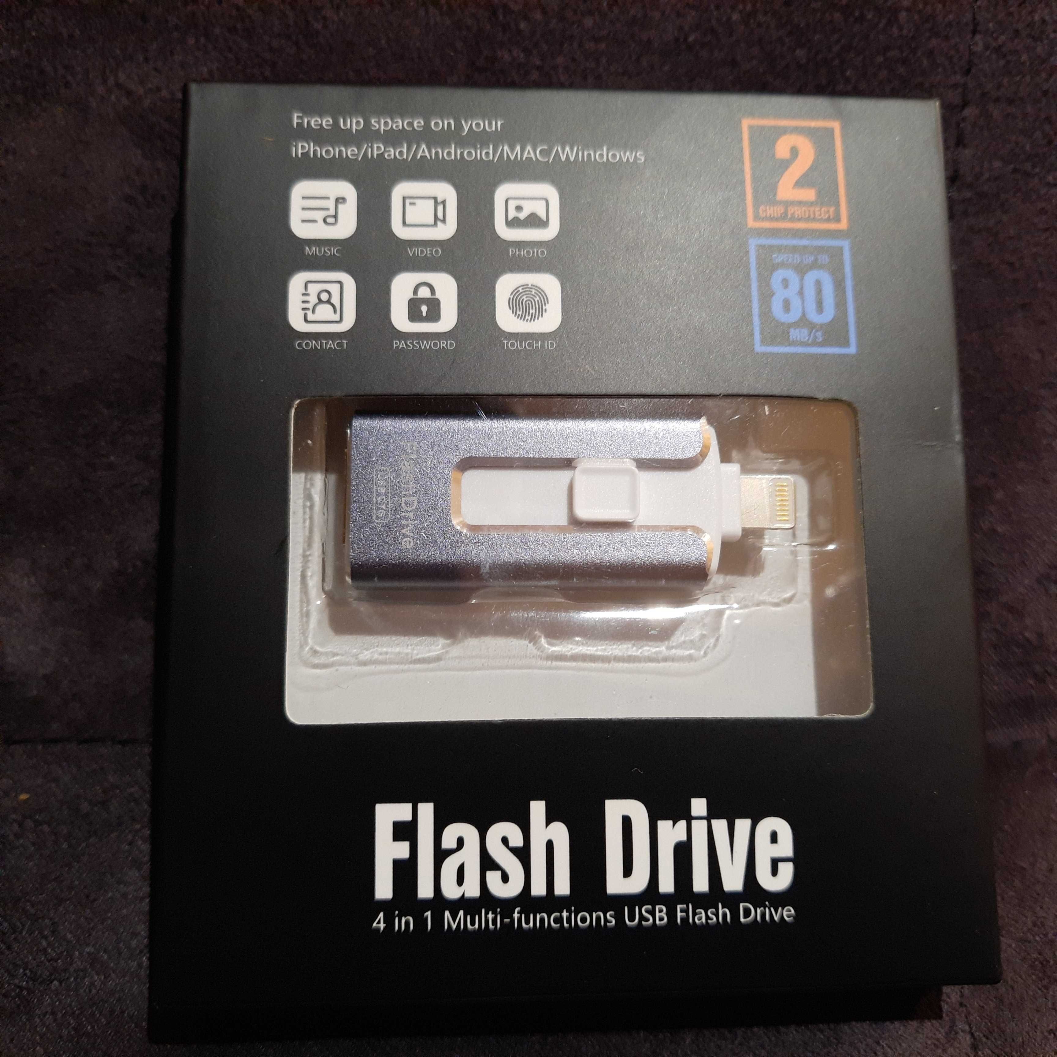 Pendrive 256GB USB 3.0 Flash Drive 4 w 1 zewnętrzny dysk iPhone OTG