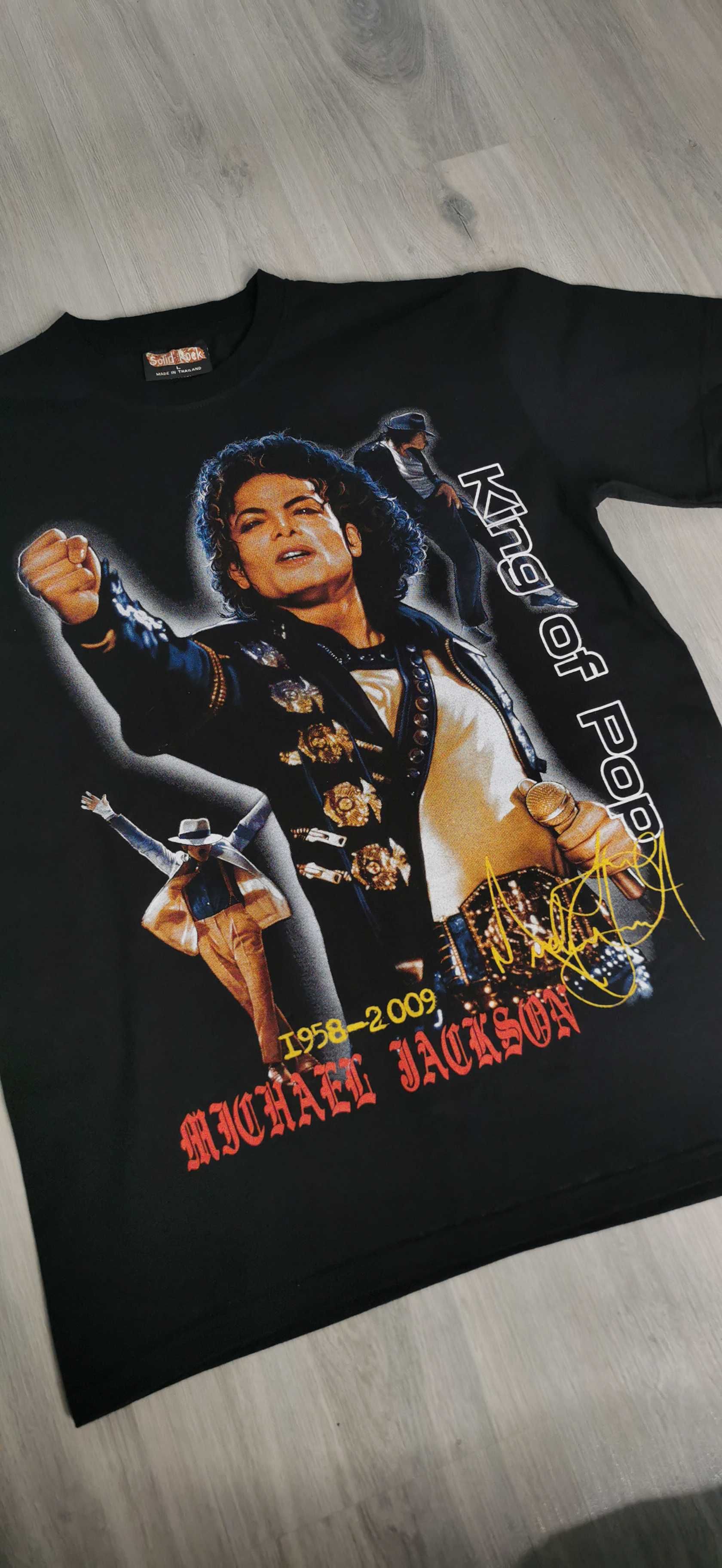 T-shirt Michael Jackson big print unisex rozmiar L black czarny