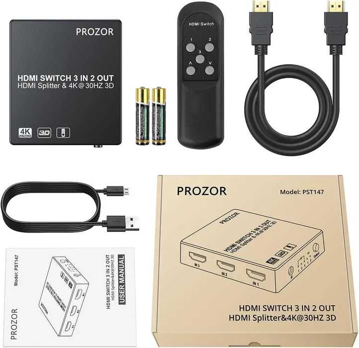 Przełącznik HDMI 3 w 2 Out HDMI