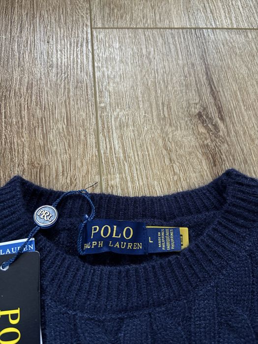 Granatowy sweter męski polo ralph lauren nowy z netką nieużywany M