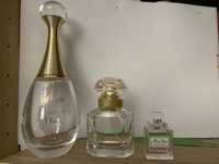 Buteleczki po perfumach Dior i Guerlain