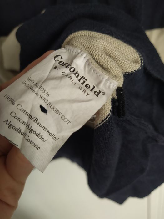 bawełniany sweter bluza polo oversize w paski