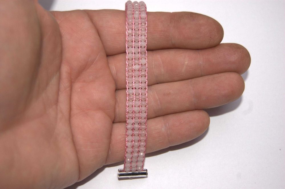 Bransoletka z różowego kwarcu „Pink Love” Handmade