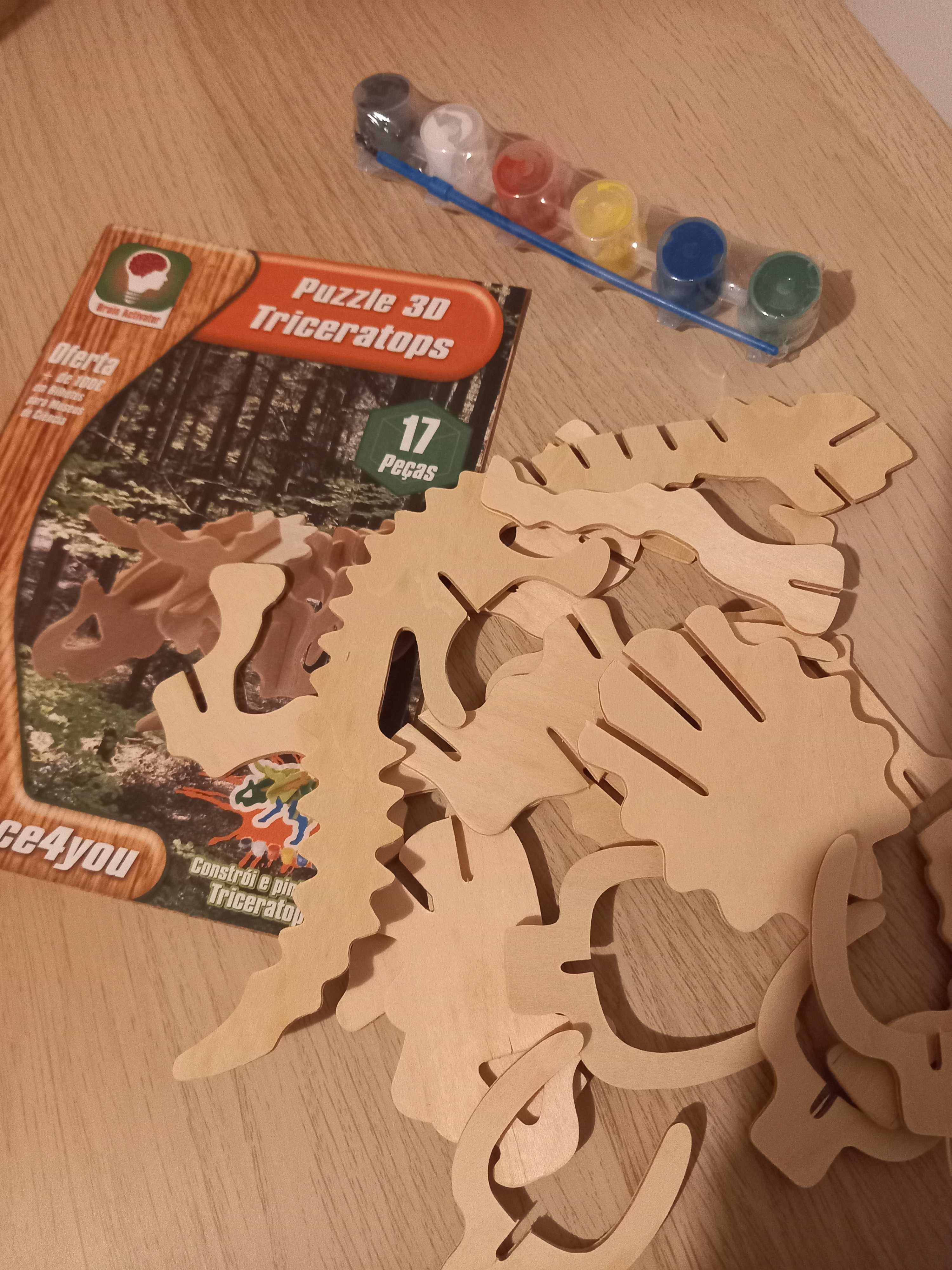 Puzzle 3 D Triceratops - 17 peças - Novo