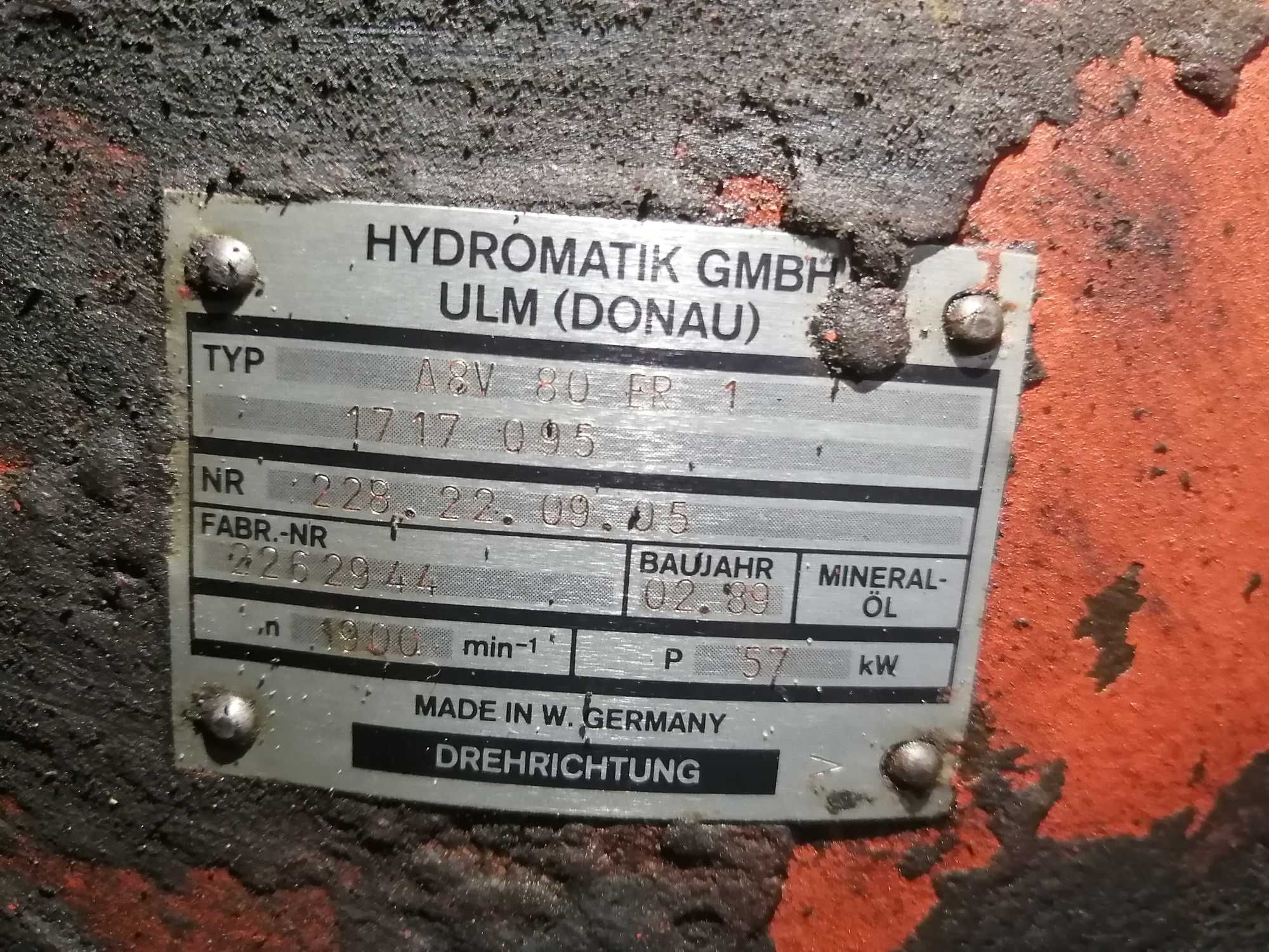 Hydromatik pompa hydrauliczna A8V 80ER do koparki O&K