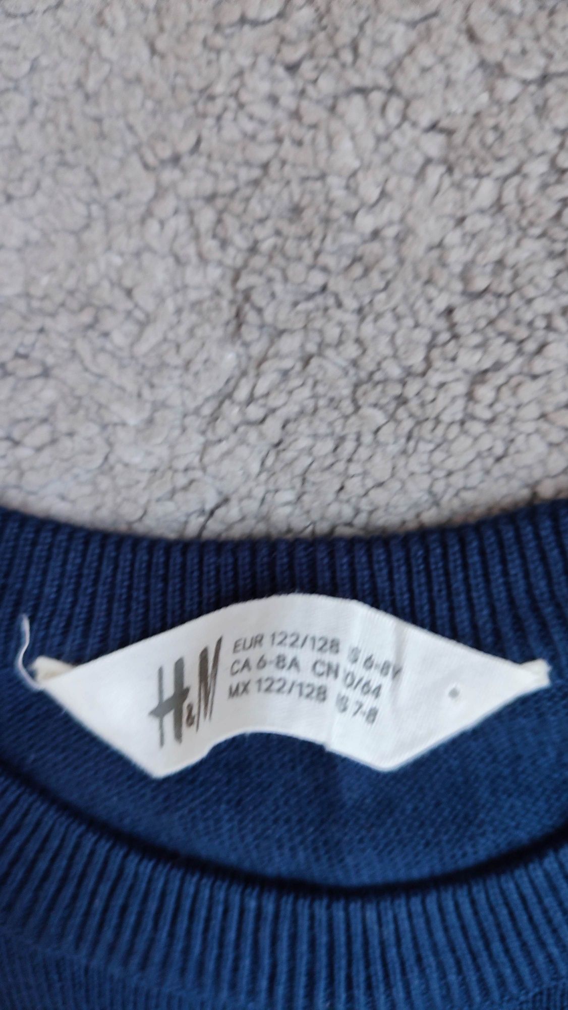 Nowy sweter h&m bawełna granatowy 128
