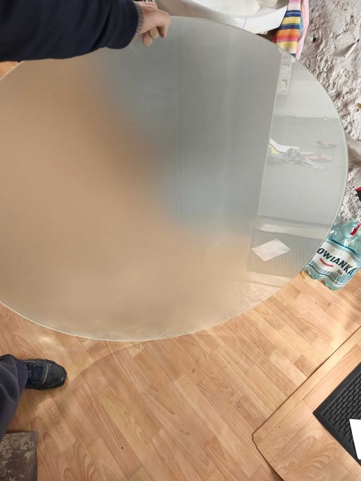 blat stołu szklany 120 cm, szkło mleczne hartowane