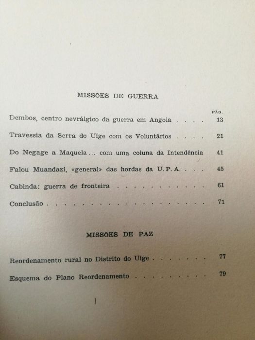 Missões de guerra e de paz no norte de Angola