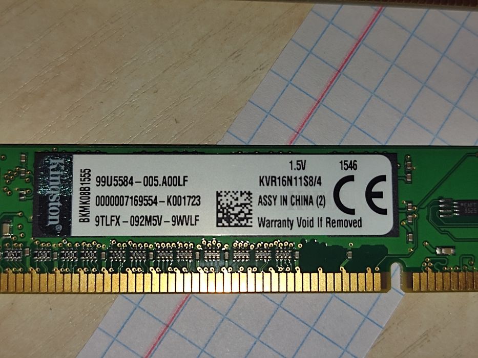 Оперативна пам’ять Kingston 4+4GB DDR3 1600MHz, 1.5V — ро