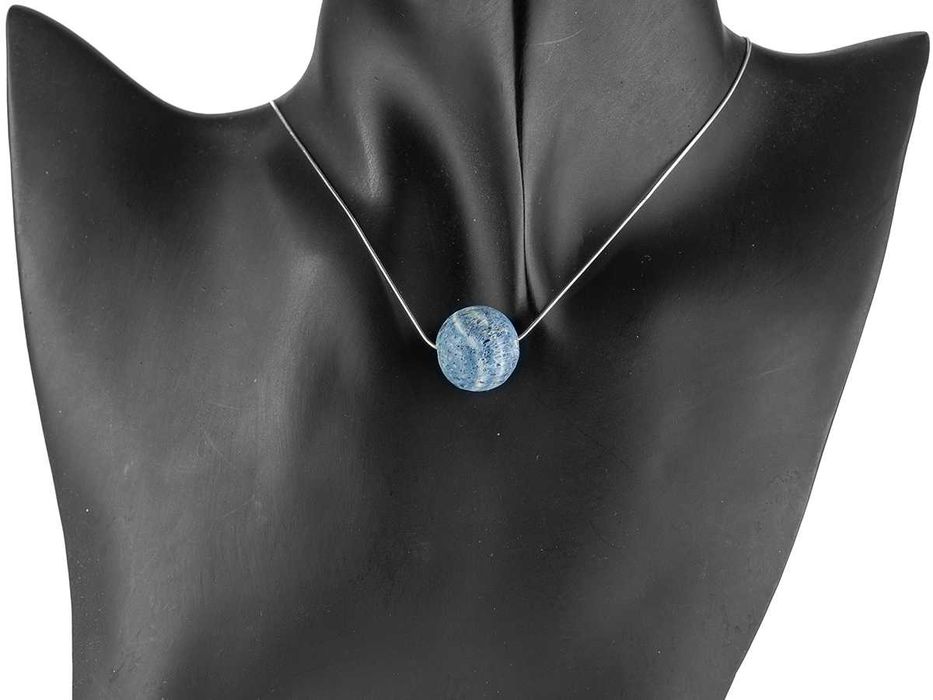 VERSIL łańcuszek naszyjnik żmijka 55 cm kulka koralowiec SREBRO 0,925