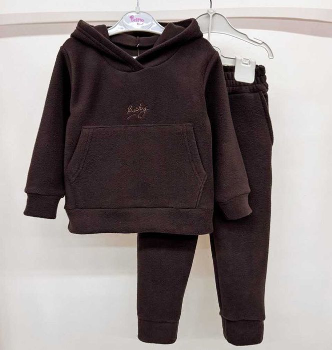 Теплий флісовий костюм 98-158 см костюм фліс полар осінь/зима капюшон