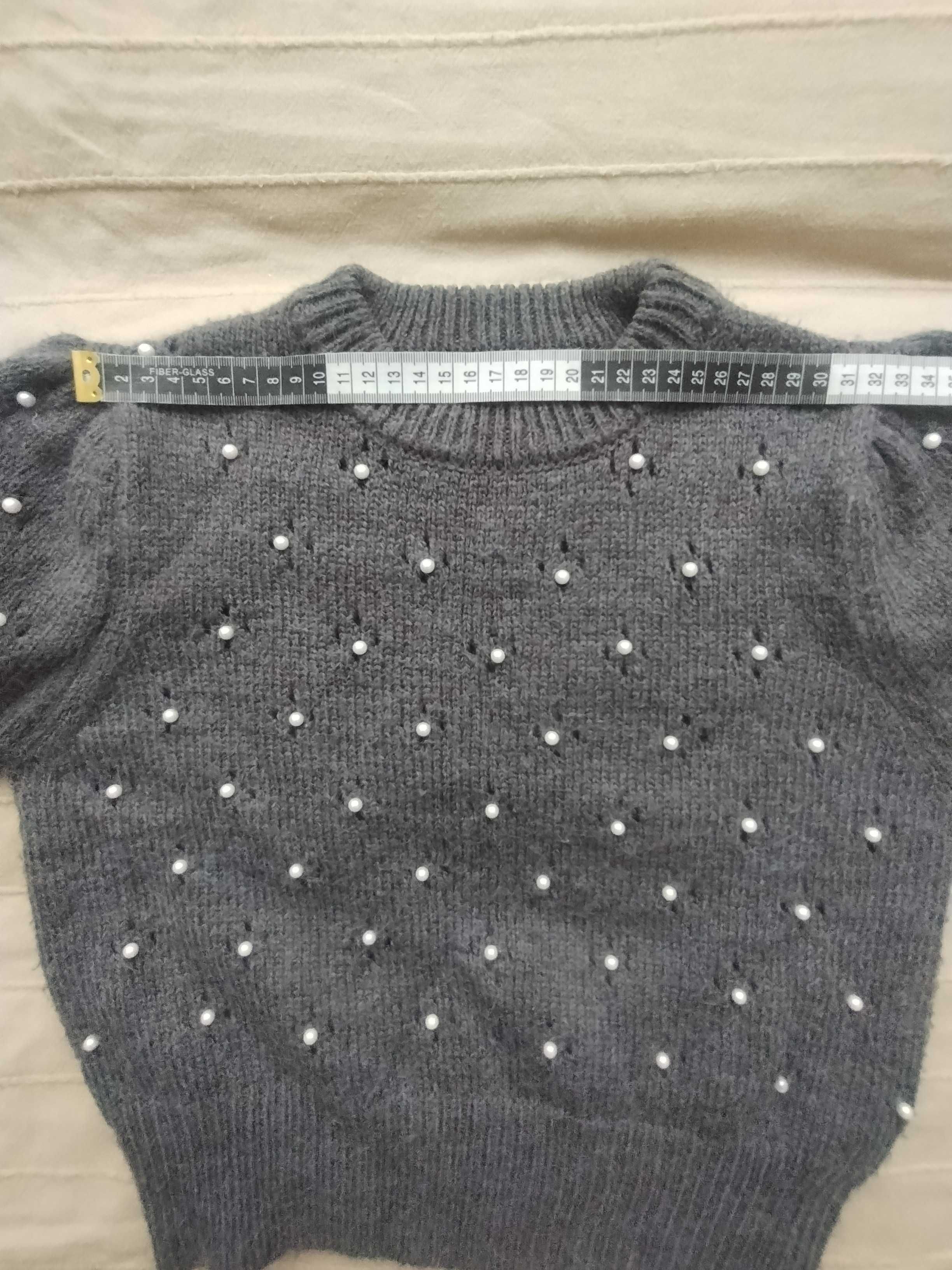 Zara rozm 140 sweter dziewczęcy perełki