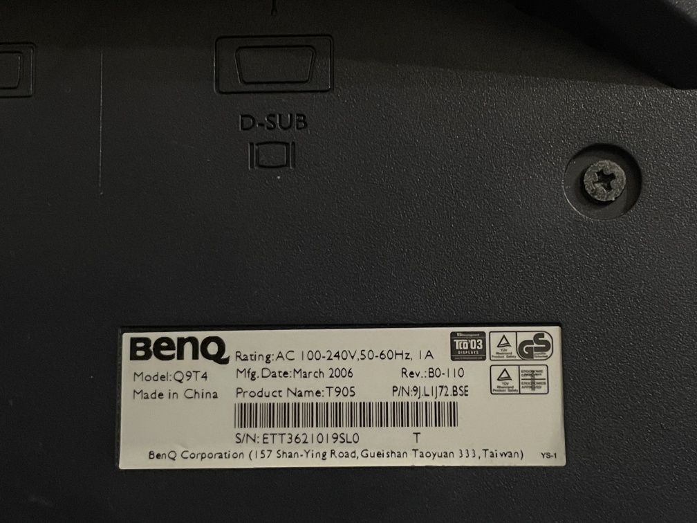 Монитор BenQ 19" Q9T4, TN, 1280x1024, VGA/DVI, 8мс,60гц!