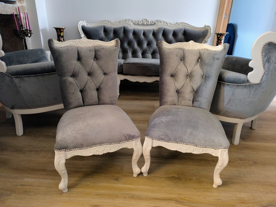 Conjunto luxuoso de sala estilo francês completamente restaurado