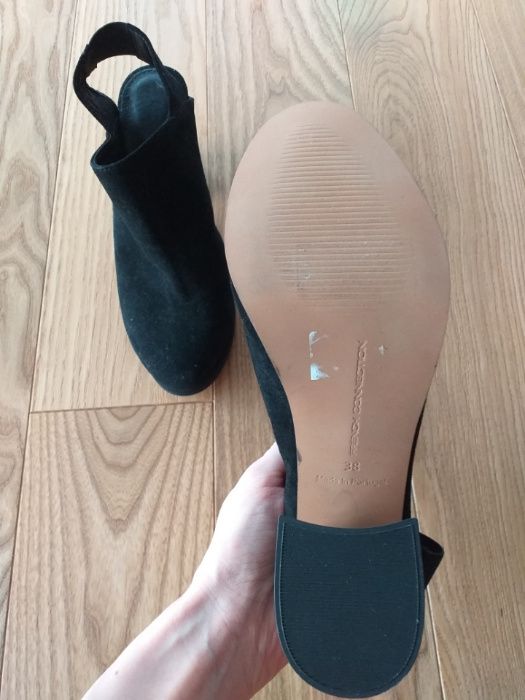 Nowe buty botki bez pięty czarne skóra rozm. 38