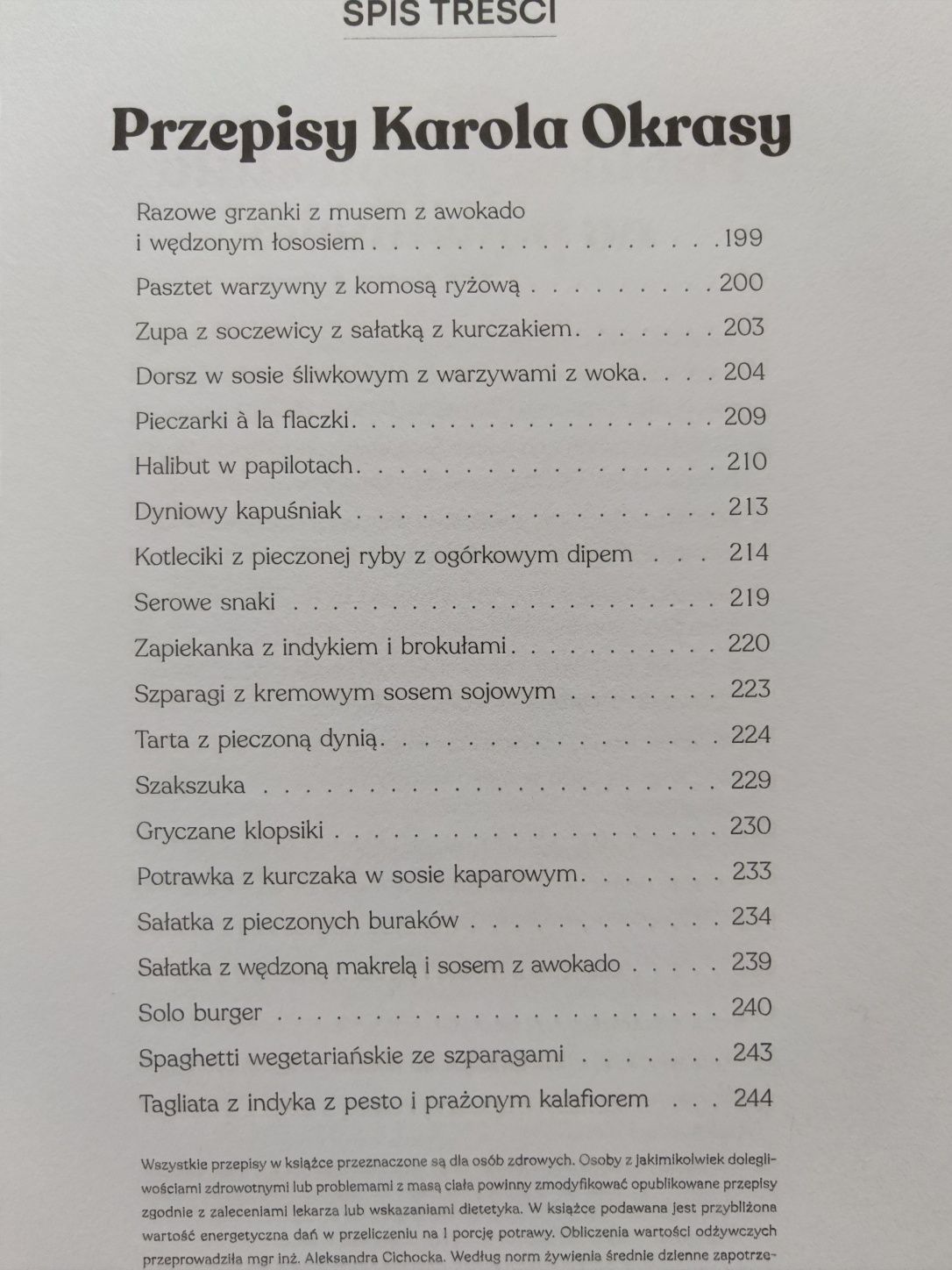 Książka kucharska m. in. Karol Okrasa