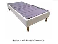 Łóżko 90x200 Tapicerowane Modal Lux, Białe, Nowe + Stelaż