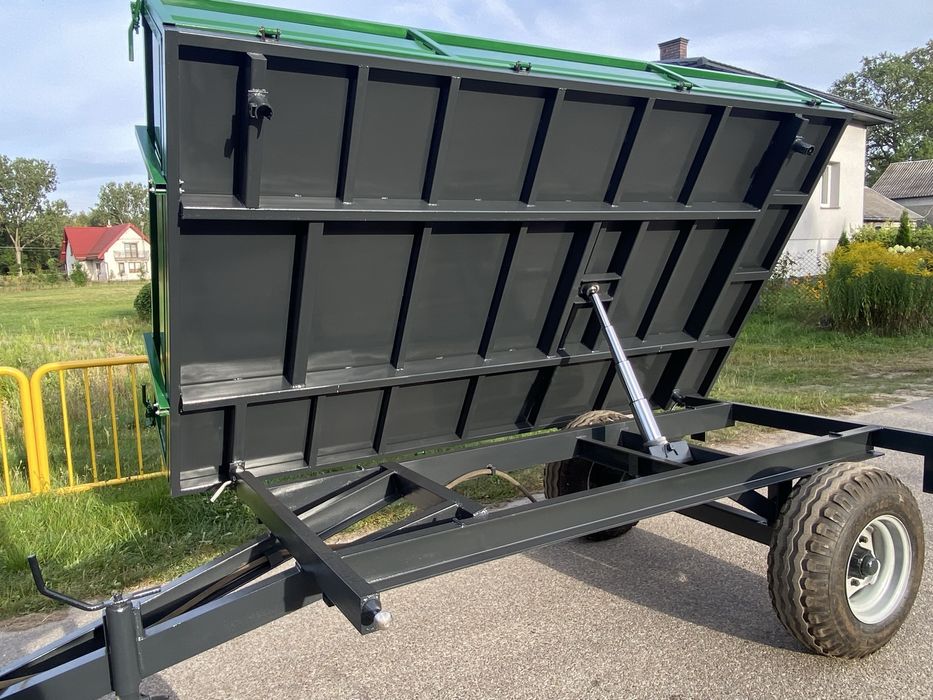 Przyczepa wywrotka jednoosiowa przyczepa dwukółka kiper 3 strony