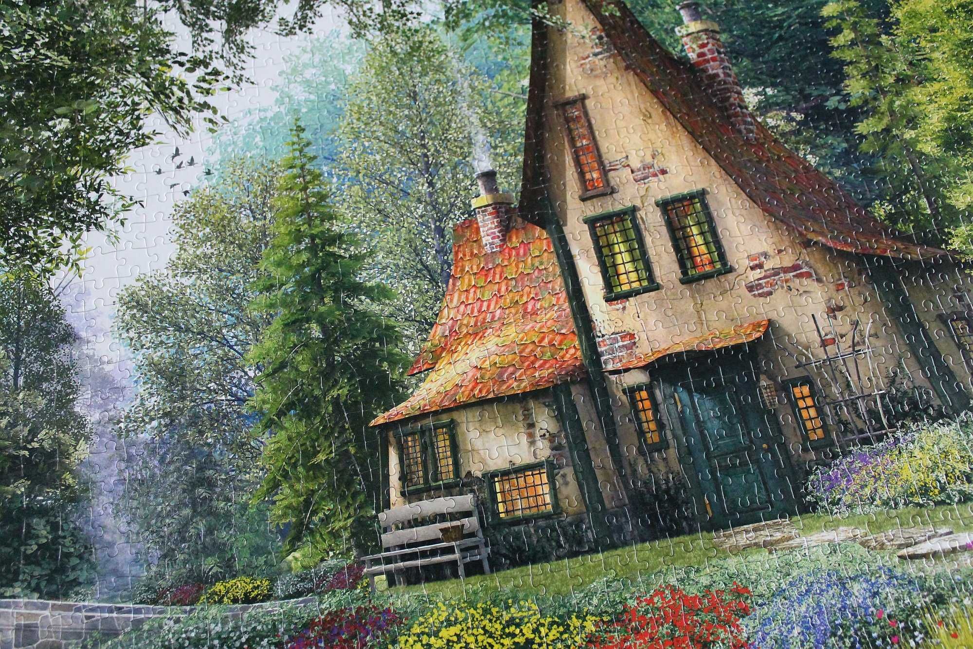 Castorland puzzle 2000 domek w lesie Toadstool Cottage 100% komplet