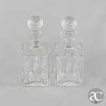 Par de frascos de perfume em Cristal Atlantis decoração lapidada
