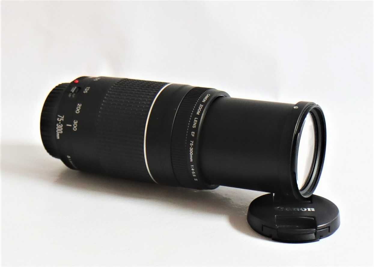 Lente Canon 75-300mm III objetiva em boas condições