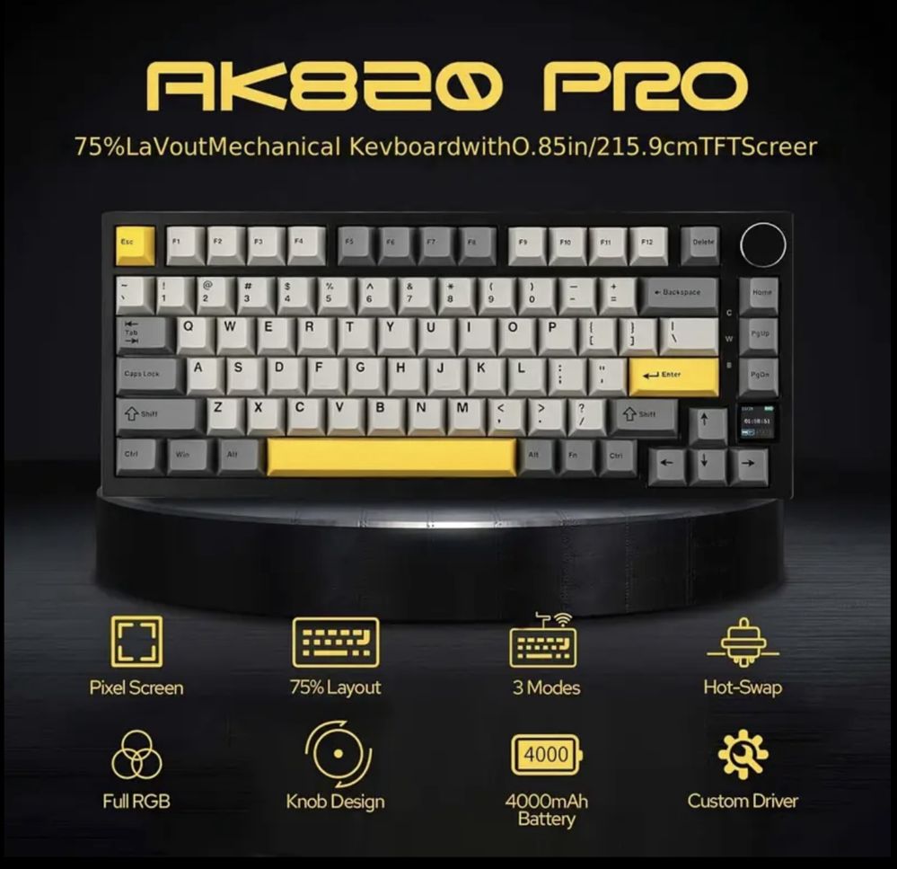AK820PRO 75% Компактна Механічна Клавіатура