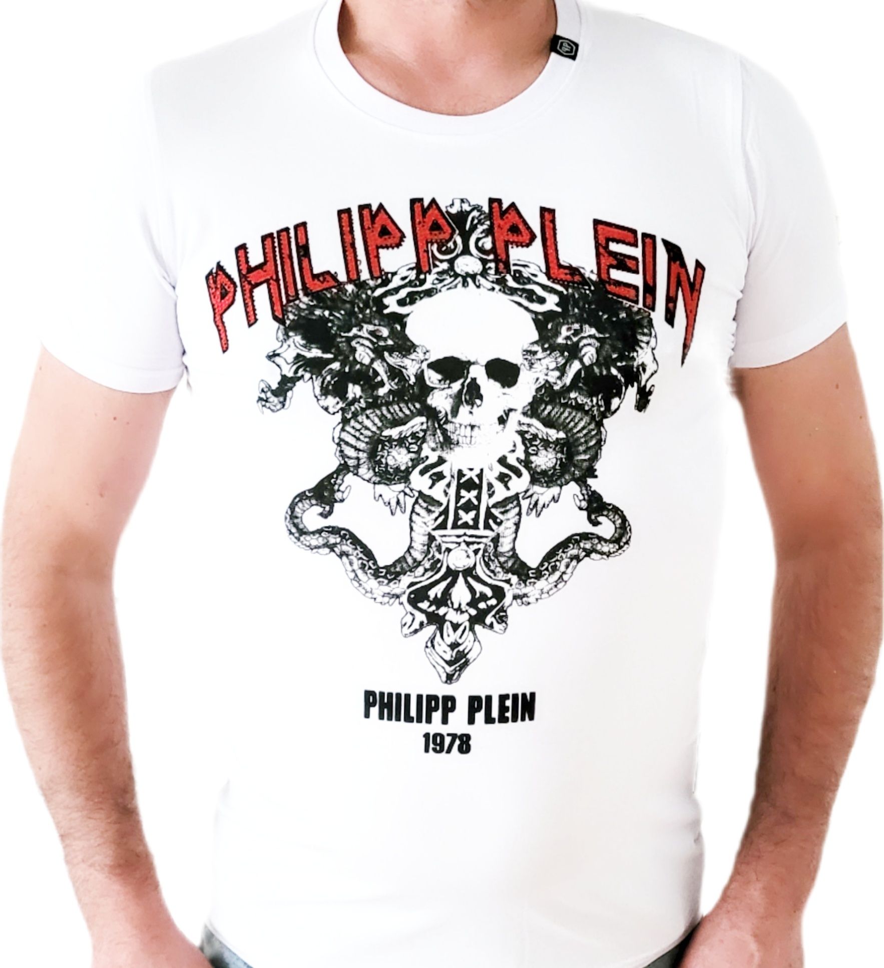 Philipp Plein Koszulka motyw Worldwide KOBRĄ