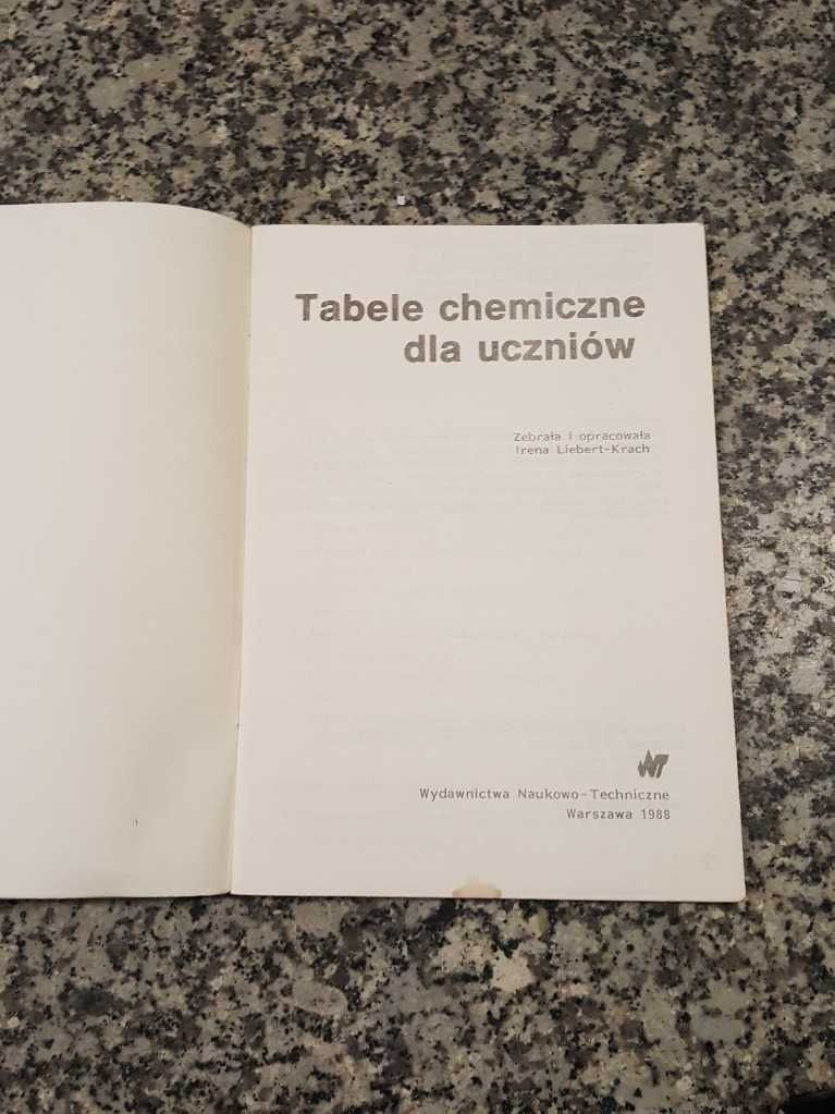Tabele chemiczne dla uczniów Liebert - Krach