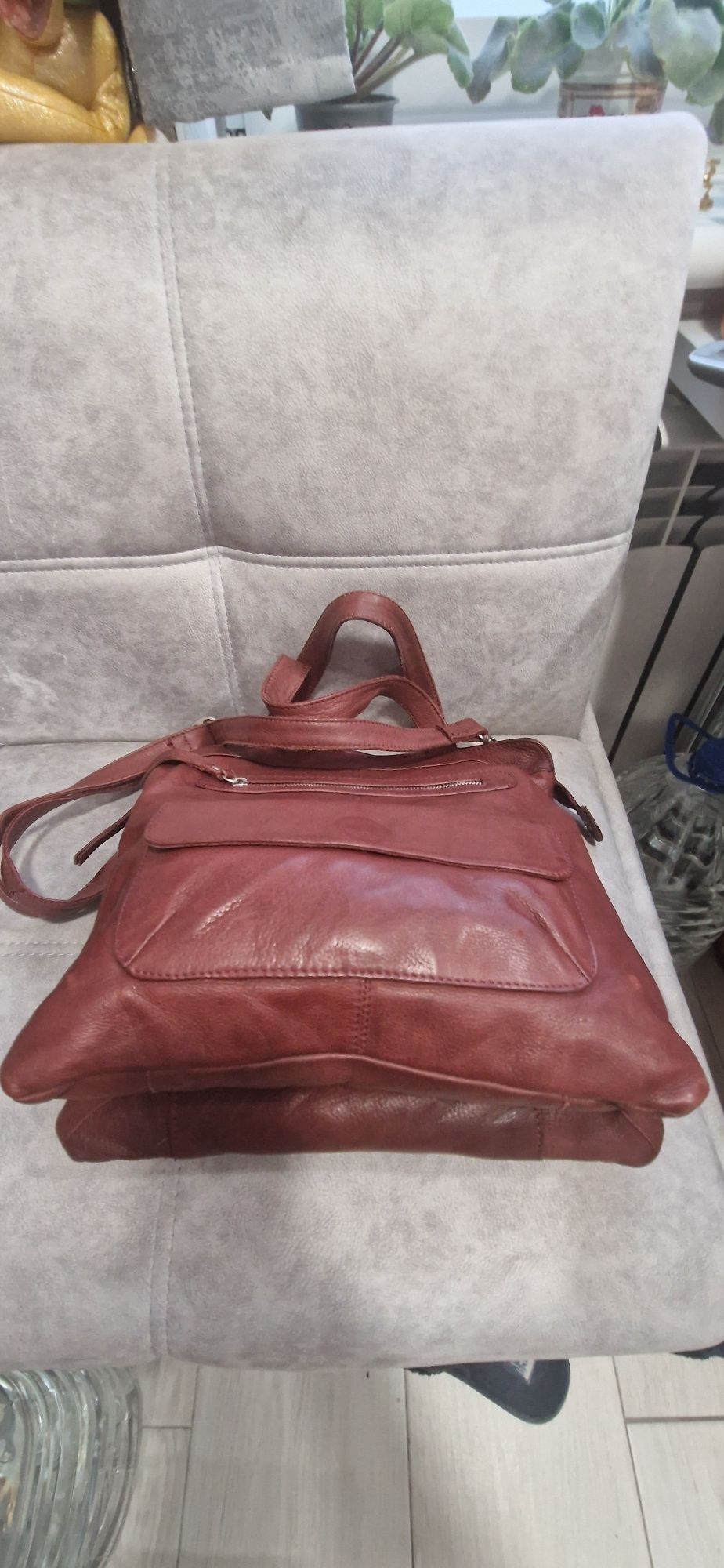 Сумка номерна Cowboysbag, дорогуща фірма, колір марсала 33×33×10