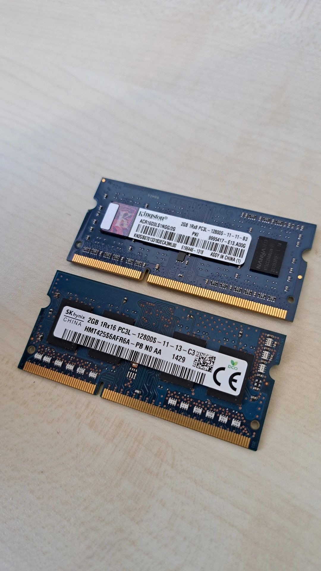Оперативная память (ОЗУ, RAM) Hynix, Kingston SODIMM DDR3L 4GB 1600Mhz